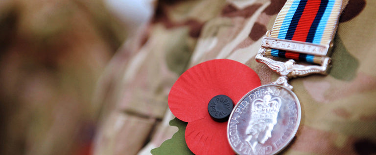 Medals and poppy