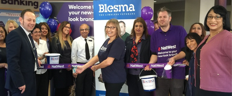 Ilford NatWest branch celebrate reopening by collecting donations for Blesma