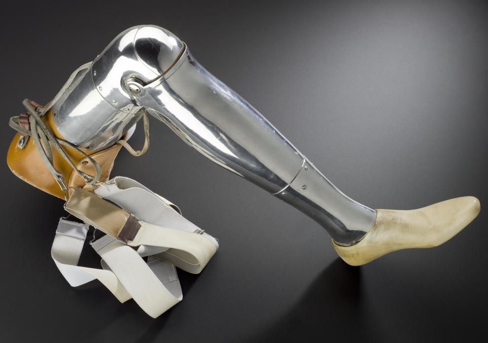 Light metal left Alclad above knee prosthesis, c.Science Museum.JPEG