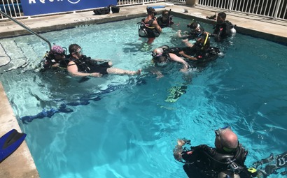 Two people Scuba diving