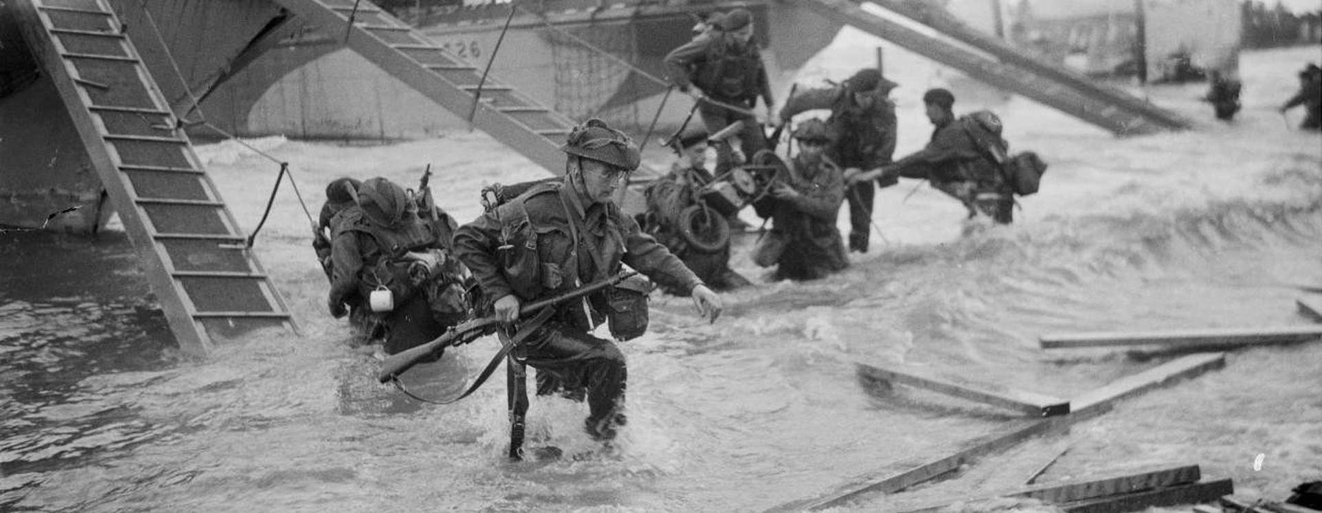 Allied soldiers landing on Normandy's Beaches on D-Day
