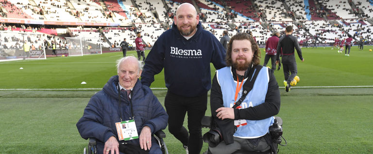 Blesma members on the field pitch